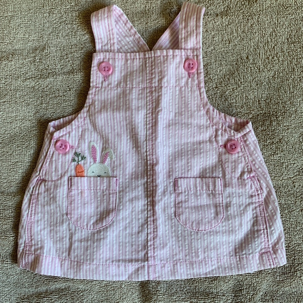 Pink Striped Kids Overalls NWOT